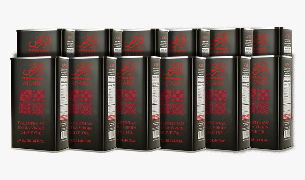Al'ard Palestinian Agri-Product Ltd. 12 Extra Virgin Olive Oil Tin - 1L/33.8fl oz