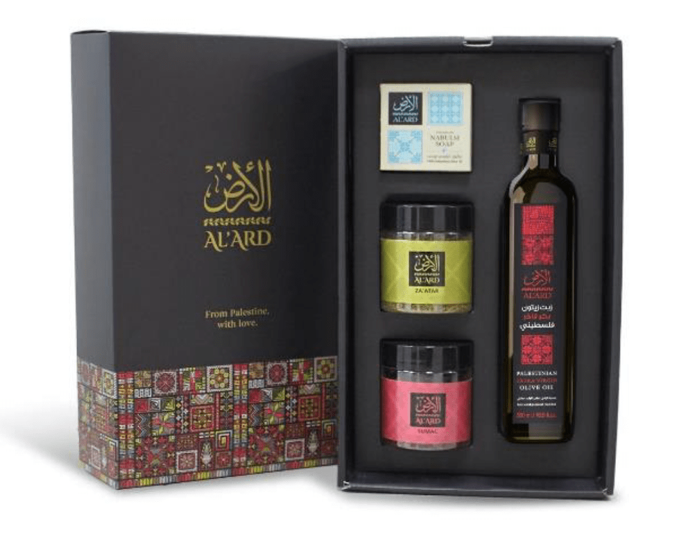 Al'ard USA Al'Ard Premium Gift - Extra Virgin Olive Oil - 500ml + Nabulsi Olive Oil Soap bar 125g + Premium Za'atar Blend 150g + Sumac 120g