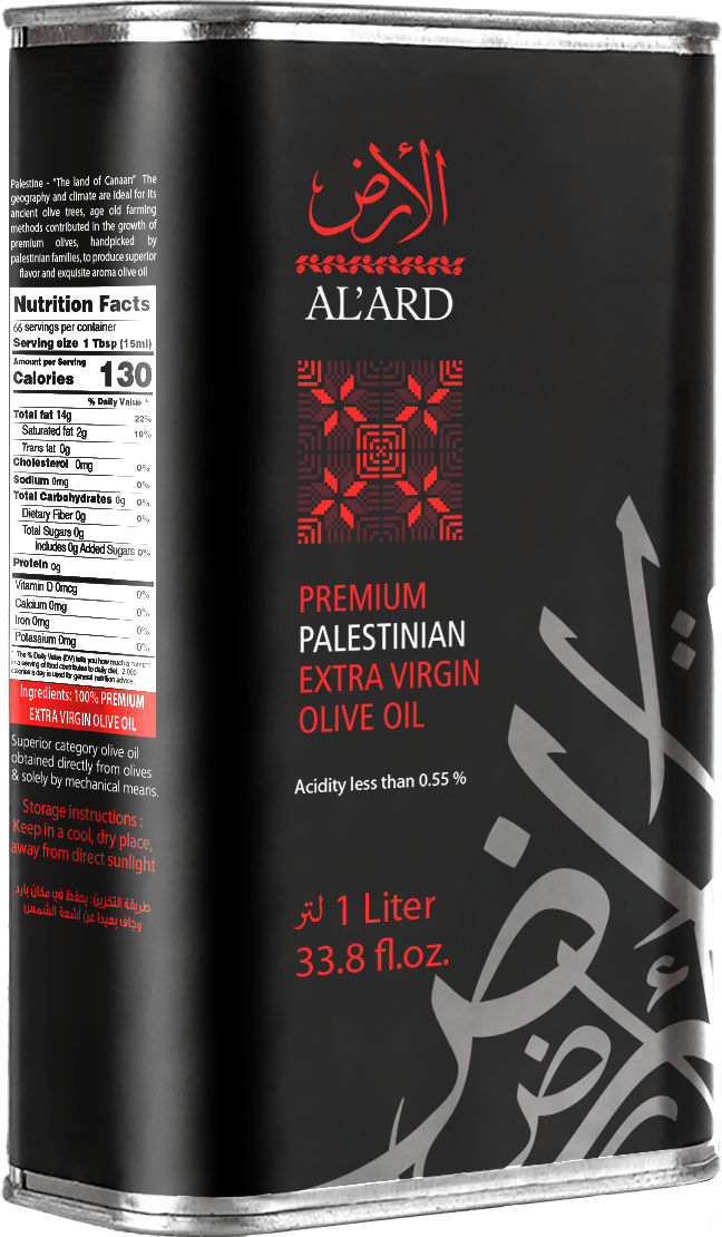 Al'ard USA Premium Palestinian Extra Virgin Olive Oil - 1L/33.8 fl oz