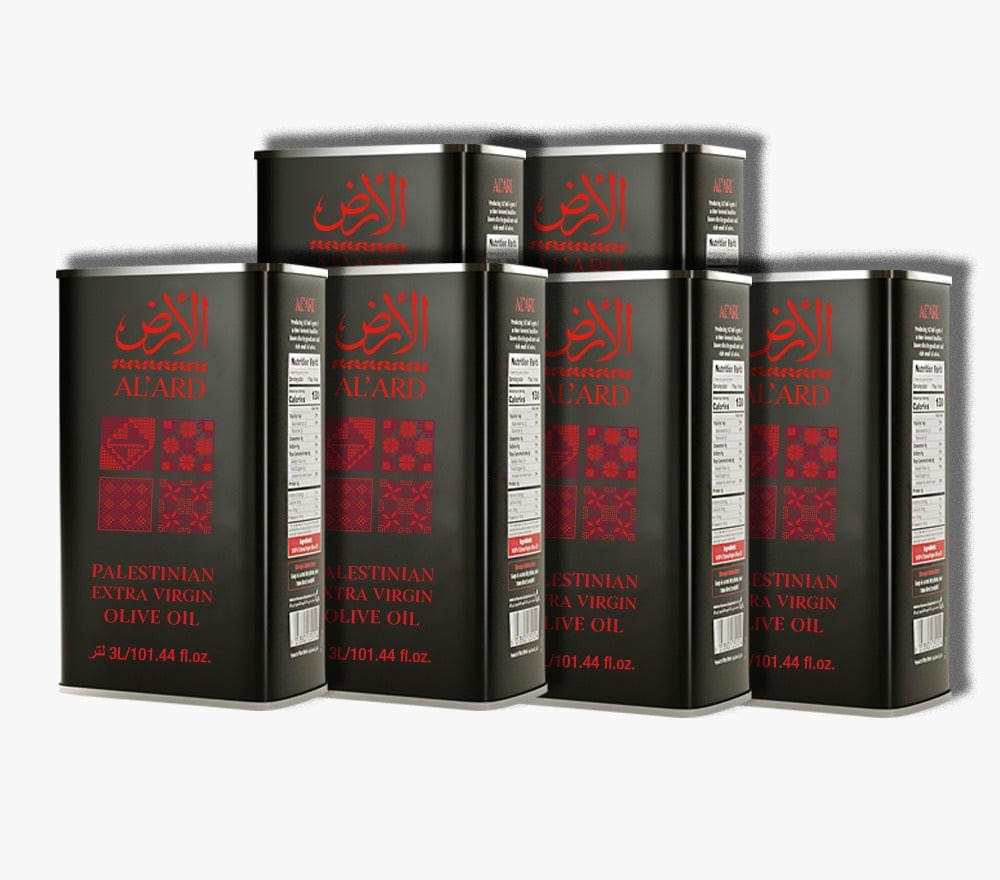 Al'ard Palestinian Agri-Product Ltd. 6 Extra Virgin Olive Oil Tin - 1L/33.8fl oz
