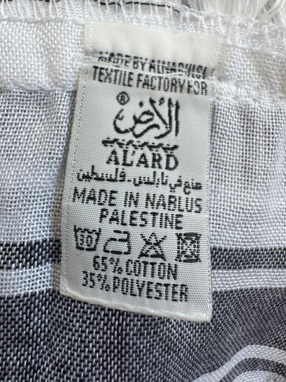 Al'ard Products Palestinian Black and White Kufiya (Made in Palestine)