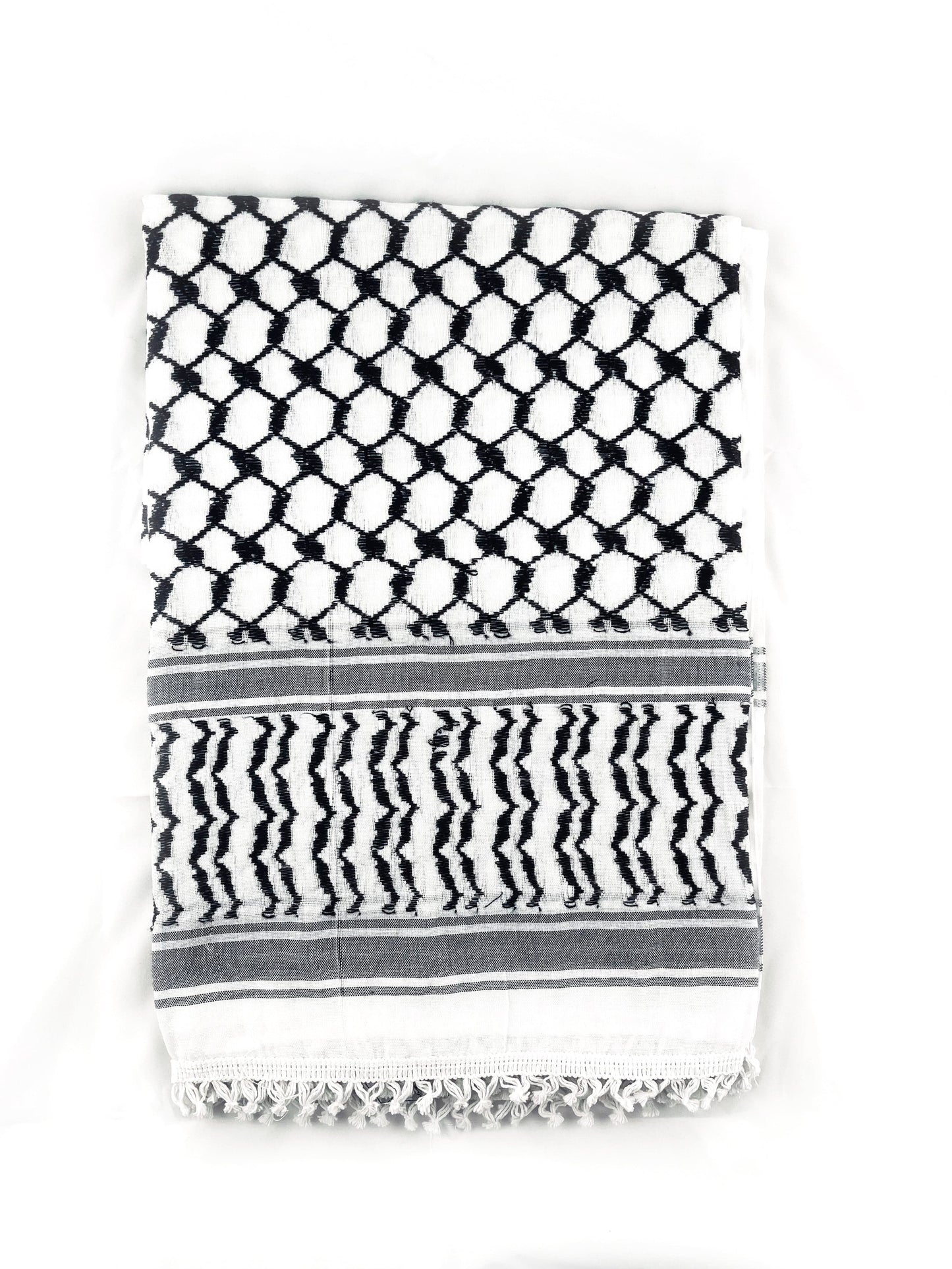 Al'ard Products  Palestinian Black and White Kufiya (Made in Palestine)
