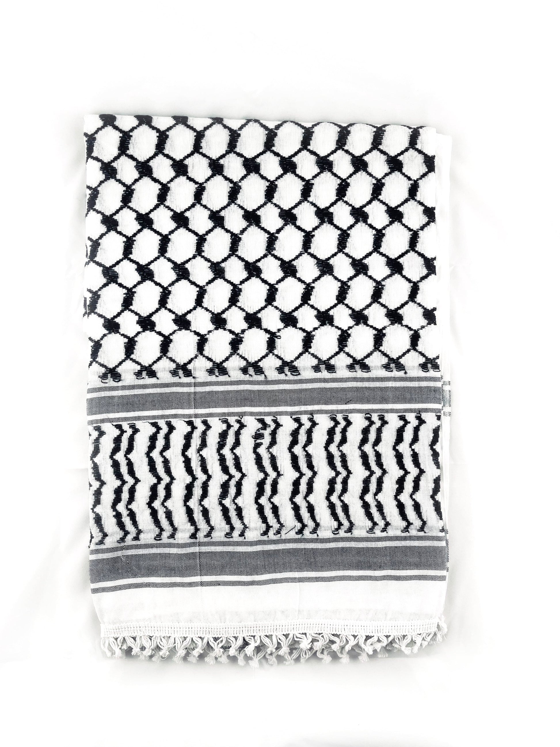 Al'ard Products  Palestinian Black and White Kufiya (Made in Palestine)