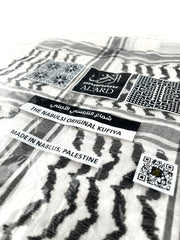 Al'ard Products  Palestinian Black and White Kufiya (Made in Palestine)