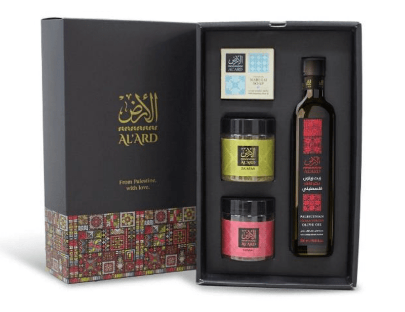 Al'Ard  Premium Gift - Extra Virgin Olive Oil - 500ml + Nabulsi Olive Oil Soap bar 125g + Premium Za'atar Blend 150g + Sumac 120g
