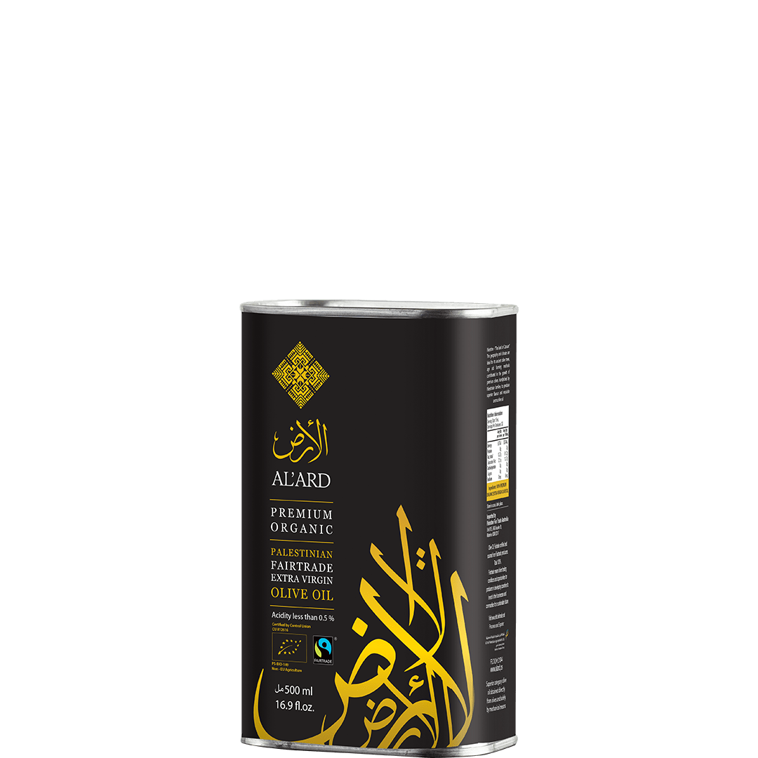 Palestinian Premium Fairtrade Organic Extra Virgin Olive Oil - 500ml TIN  (New Harvest)