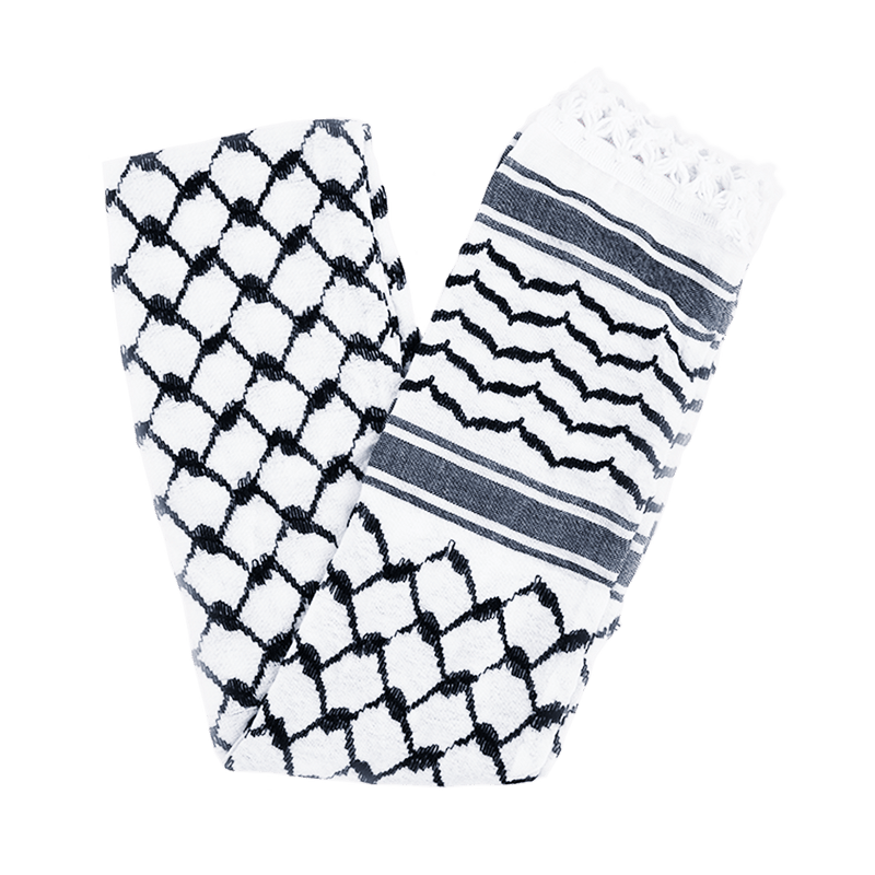 Al'Ard Black and white Wishah (Scarf) (Made in Palestine)