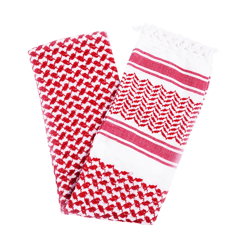 Al'Ard Red and white Wishah (Scarf) (Made in Palestine)