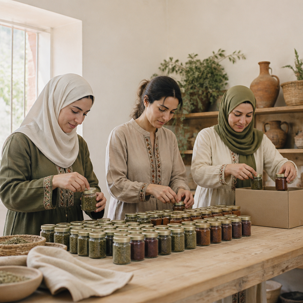 Women preparing traditional Palestinian food